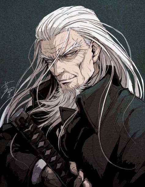 Hijikata Toshizou Golden Kamuy, Hijikata Toshizo, Japanese Old Man, Old Warrior, رورونوا زورو, Samurai Anime, Heroic Fantasy, Golden Kamuy, 다크 판타지