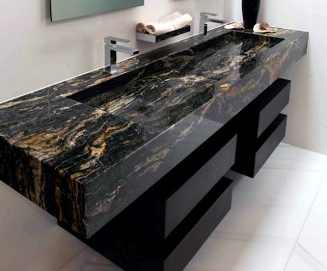 Bathroom Granite, Drømme Bad, Connection Design, Granite Bathroom, Bilik Mandi, Granite Sink, Vanity Countertop, Bathroom Design Decor, Sink Design