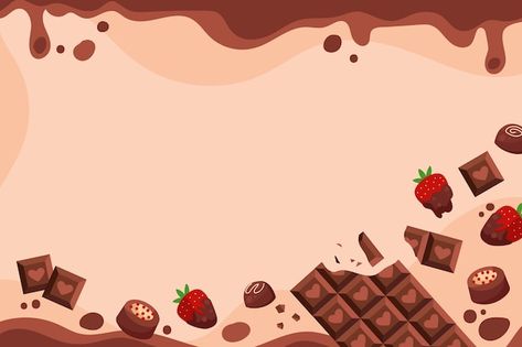 Flat world chocolate day background with... | Free Vector #Freepik #freevector #chocolate-day #cocoa-background #chocolate-background #chocolate-design Chocolate Day Background, Chocolate Background Design, Notepad Wallpaper, Chocolate Advertising Design, Sweets Background, Chocolate Template, Background Chocolate, Chocolate Vector, Chocolate Illustration