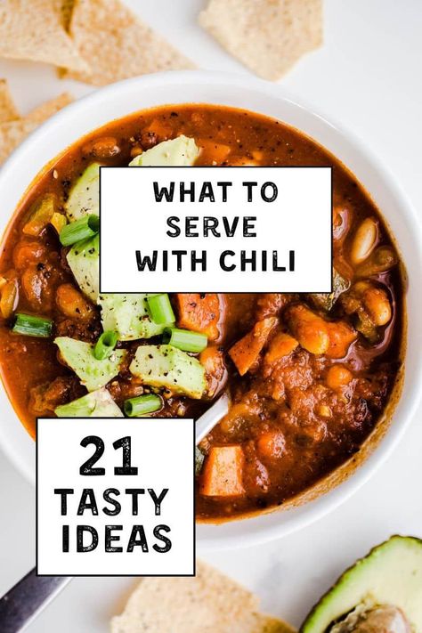 Drinks That Go With Chili, Soup And Chili Bar, What Goes With Chili Dinners, Chili Party Ideas Dishes, Dessert Recipes That Go With Chili, Serve With Chili What To, Side Dishes With Chili Dinners, Chili Menu Ideas Parties, Appetizers With Chili Dinner