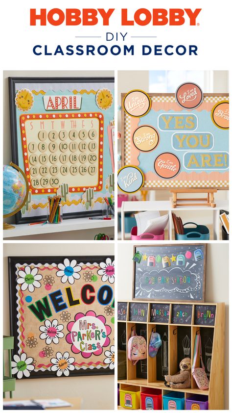 Need ideas to transform your classroom this year?✏️ Find inspiration for themed bulletin boards, glittery trimmers, adorable cutouts and more with Hobby Lobby®! Find the inspiration online or in-stores today. Hobby Lobby Classroom Decor, How To Make Letters For Bulletin Boards, How To Make Bulletin Board Letters, Look What We Are Learning Bulletin Board, Cactus Classroom Bulletin Board, Diy Classroom Decor, Backpack Station, Themed Bulletin Boards, Hobby Lobby Diy