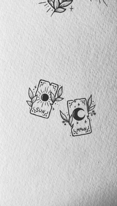 Tatto witch ideias Complimentary Friend Tattoos, Easy Things To Learn To Draw, Tattoo Sun And Moon, Tattoo Sun, Matching Friend Tattoos, Bestie Tattoo, Witch Tattoo, Bff Tattoos, Friendship Tattoos