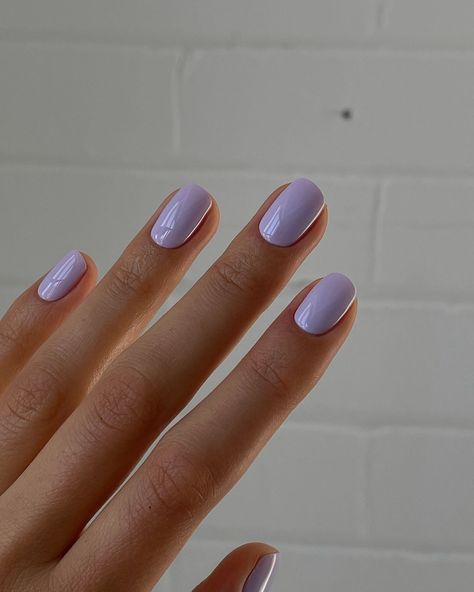 Posted by Zoe Scott: Welcome to my latest piece on the ever-stylish short purple nails. If you're itching to spice up your nail game, you're in the right place. I'll guide... One Colour Short Nails, Short Nail Purple, Short Nails Purple Lavender, Short Round Nails Purple, Perpel Nail, Summer Graduation Nails, Lilac Nails Short, Square Nails Pastel, Lavender Chrome Nails Short