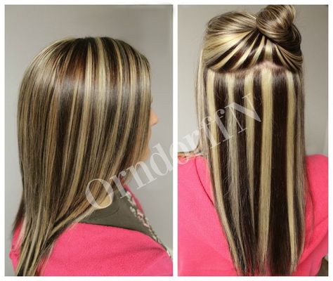 Blonde Chocolate, Blonde Highlights On Dark Hair, Hair Streaks, Wella Hair, Hair Color Techniques, Hair Color Highlights, Hair Color And Cut, Hair Inspiration Color, Hair Color Trends