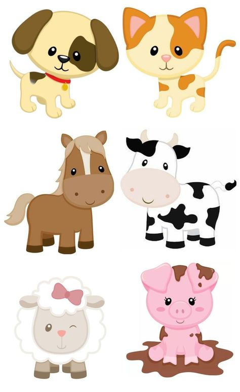 Farm Animal Cutouts Templates, Farm Animal Printables Free, Cute Farm Animal Paintings, Birthday Party Farm Theme, Farm Animal Birthday Party, Farm Animals Party, Farm Animals Preschool, Farm Animals Birthday, Barnyard Theme