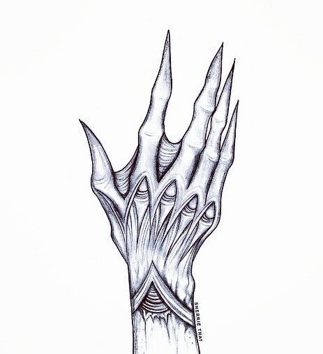 Demon hand concept art drawing by Sherrie Thai of Shaireproductions.com Demon Claws Drawing, Demonic Drawing, Short Hairstyles For Straight Hair, Drawing Demon, Demon Drawing, Hand Tatto, Creepy Hand, Hairstyles For Straight Hair, Monster Hands