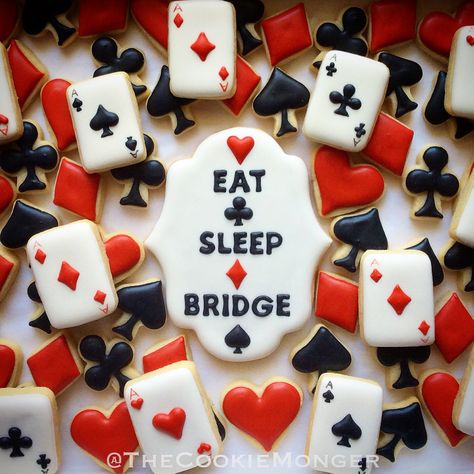 Bridge Cookies ~ The CookieMonger~ We can create awesome cookies from any idea.  Email thecookiemonger@outlook.com for info. Spades Card Game, Card Cookies, Awesome Cookies, Bridge Card Game, Bridge Game, Theme Cookies, Bridge Card, Cookies Sugar, Cookie Games