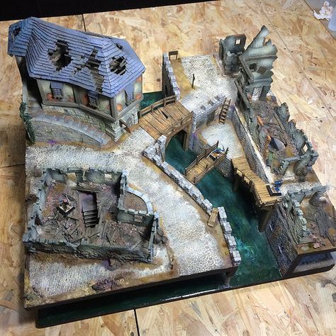 Malval table – 1st module finished! – Simple as War Mordheim Table, Malifaux Terrain, Mordheim Board, Mordheim Terrain, Warhammer Empire, Miniature Terrain, Dnd Crafts, Warhammer Terrain, 40k Terrain