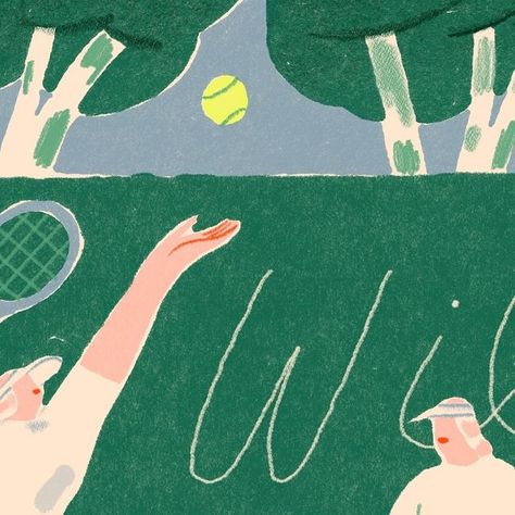 Suvi on Instagram: "Playing doubles in Korkeasaari 🎾 #illustration #tennis #colorpalette" Tennis Illustration Art, Tennis Illustration, Tennis Art, Mountain Illustration, Playing Tennis, Sport Illustration, Abstract Art Painting, Crossfit, Color Palette