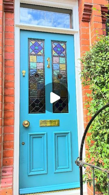 Blue Front Door, Stained Glass Door, Glass Inspiration, Door Panels, School Holidays, Leaded Glass, Glass Artists, Not Enough, Panel Doors