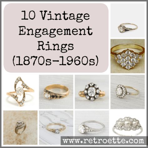 10 Unique Vintage Engagement Rings from the Victorian Age to the 60s Engagement Rings Through The Decades, 50s Engagement Ring, Unusual Engagement Rings Unique Vintage Weddings, 1960s Engagement Ring, Unique Vintage Engagement Rings, 1950s Engagement Ring, Simple Unique Engagement Rings, Vintage Engagement Rings Simple, Victorian Age