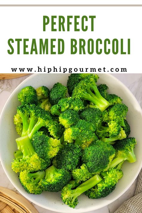 bowl of broccoli, bamboo steamers in the background Broccoli Recipes Steamed, Steaming Vegetables, Broccoli Steamed, Steam Broccoli Recipes, Healthy Broccoli, Broccoli On Stove Top, The Best Broccoli, Low Carb Broccoli, Steam Broccoli