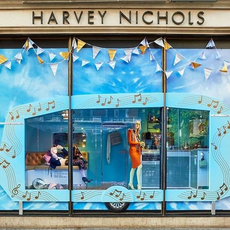 HARVEY NICHOLS, Knightsbridge, London, UK, "Music gives a soul to the universe, wings to the mind, flight to the imagination and life to everything", for The Festival Of Fashion, pinned by Ton van der Veer Harvey Nichols Ads, Harvey Nichols London, Movies Set In London, London Department Stores, Novello Theatre London, London 2022, Knightsbridge London, London Dreams, Art Foundation