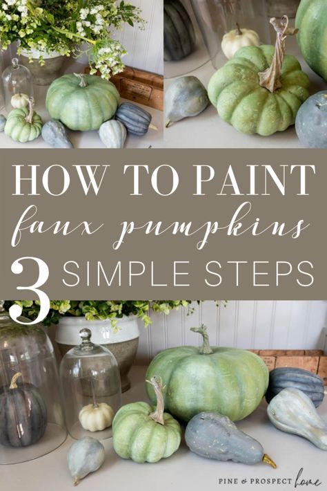 Painting Faux Pumpkins, Minimal Fall Decor, Pine And Prospect, Fall Decor Neutral, Pine And Prospect Home, Cottage Paint Colors, Home Exterior Decor, Fall Decor Signs, Diy Fall Crafts