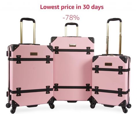 Juicy Couture Luggage Set Lowest Price at Amazon The color and vintage design will have you traveling in style!  Not only does this Juicy Couture Luggage Set look amazing it is sturdy, durable and spacious!  The retractable handle and four wheel spinner system will make it easy to maneuver! Amazon is offering huge savings on […] Hardside Luggage Sets, Cute Luggage, Hardside Spinner Luggage, Spinner Luggage Sets, Hardside Luggage, Spinner Luggage, Travel Games, Exterior Siding, Fragrance Collection