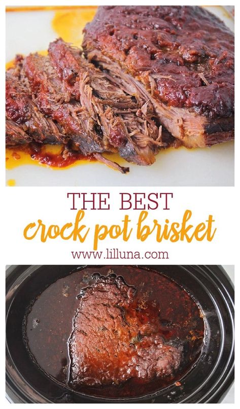 Juicy brisket made in your slow cooker! This meat is so tender it just falls apart. Easiest recipe and so delicious!! #slowcookerbrisket #brisket #tenderbrisket #easybrisket #slowcookerbeef Crock Pot Brisket, Brisket Recipes Crockpot, Juicy Brisket, Slow Cooker Brisket Recipes, Brisket Crock Pot, Slow Cooker Brisket, Keto Carnivore, Brisket Recipe, Beef Brisket Recipes