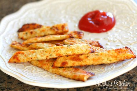 Cali'flour Fries | Sandy's Kitchen Sandys Kitchen Lean And Green, Cauliflower Fries, Optavia Fueling Hacks, Fueling Hacks, Pizza Fries, Flat Breads, Healthy Living Recipes, Lean And Green Meals, Low Sugar Recipes