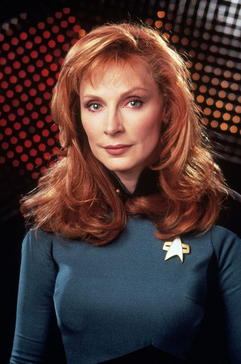 Star Trek Red Headed Actresses, Star Trek: Voyager, Gates Mcfadden, Beverly Crusher, Star Trek Women, Star Trek Crew, Deanna Troi, Star Trek Cast, Generation Photo