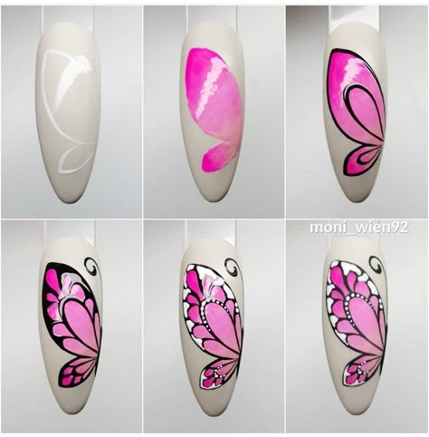 Quick Nail Art, Butterfly Nail Designs, Nail Art Designs Images, Diamond Nail Art, Unghie Nail Art, New Nail Art Design, Art Deco Nails, Gel Nail Art Designs, Nail Drawing