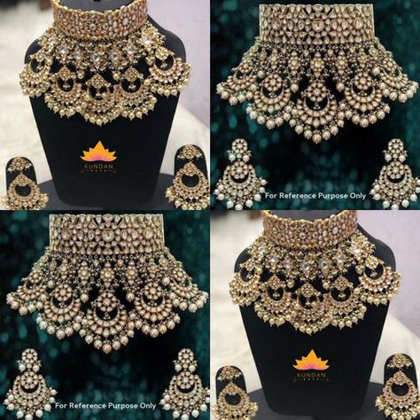 Bridal Kundan Jewellery, Kundan Jewellery Bridal, Kundan Jewellery Set, Indian Jewelry Earrings, Indian Bridal Jewelry Sets, Bridal Jewellery Design, Kundan Choker, Easy Jewelry, Jewelry Set Design