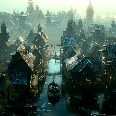 Lake Town -Hobbit Aragorn Legolas, Fantasy Town, Fantasy Background, My Fantasy World, Fantasy City, Fantasy Setting, Fantasy Places, New Challenge, Thranduil