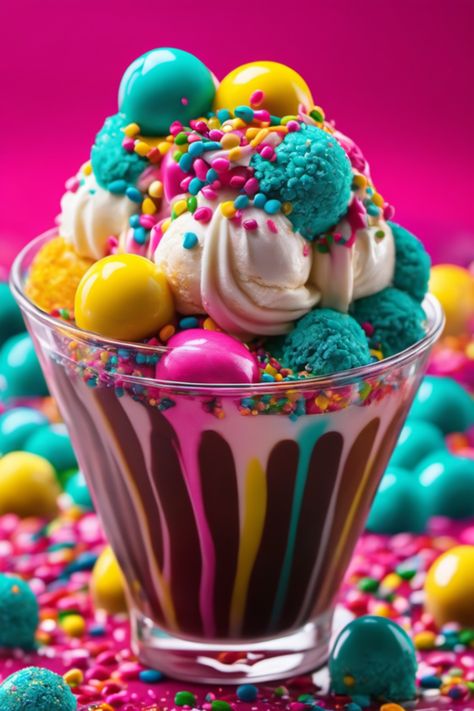 #pink #pinkaesthetic #summer #summertime #colorful #icecream #icecreamsundae Ice Cream Wallpaper Iphone, Yellow Ice Cream, Ice Cream Images, Ice Cream Wallpaper, Fro Yo, Food Pic, Colorful Ice Cream, Colorful Desserts, Girl Wallpapers