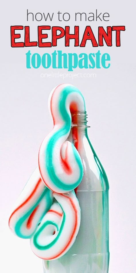 This elephant toothpaste experiment is SO COOL! The recipe is such a great STEM activity for at school or at home. Both kids and adults will be amazed by the foaming chemical reaction that looks just like toothpaste big enough for an elephant. It's such a fun and easy science experiment and all you need are a few ingredients! Volcano Project Ideas, Summer Experiments, Kid Experiments At Home, Busy Toddler Activities, Experiments For Kids Easy, Elephant Toothpaste Experiment, Volcano Project, Science Experiments Kids Preschool, Toddler Science