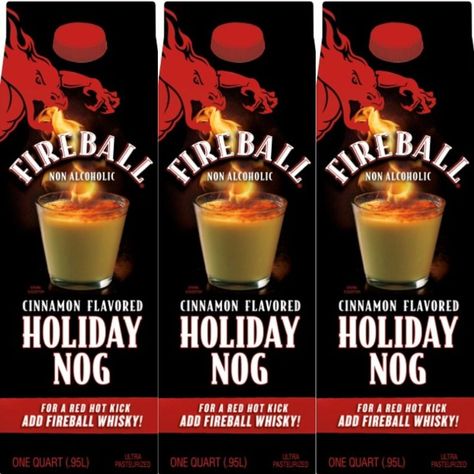 Fireball Eggnog Recipe, Fireball Eggnog, Fireball Bottle, Fireball Shot, Cinnamon Whiskey, Homemade Eggnog, Shots Alcohol, Seasonal Drinks, Eggnog Recipe