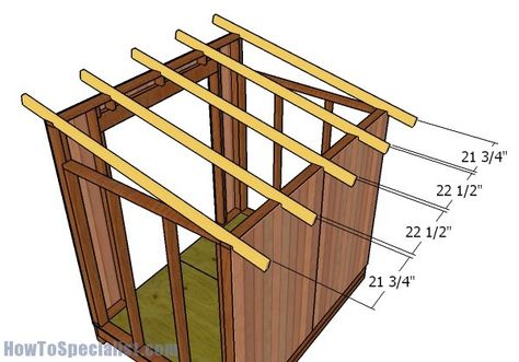 6x8 Lean to Shed Roof Plans | HowToSpecialist - How to Build, Step by Step DIY Plans 6x8 Shed, Wood Pallet Diy, Building A Wood Shed, Racing Pigeon Lofts, Small Shed Plans, Shed With Loft, Shed Build, Pallet Barn, Lean To Roof