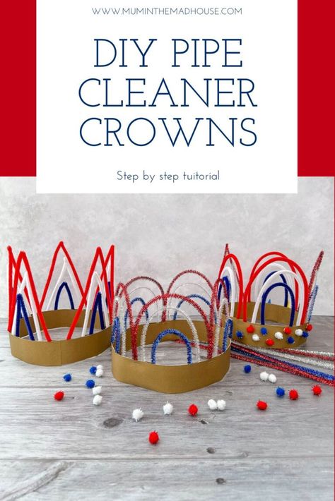 Pipe Cleaner Crown, Brownie Activities, Crown Royal Crafts, Brownies Activities, Crown Diy, Make A Crown, Storytime Crafts, Royal Craft, Crown For Kids