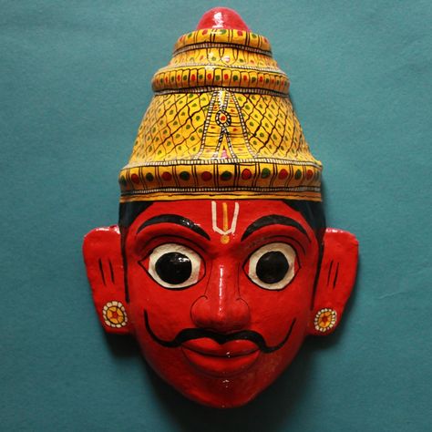 Cheriyal Art, Odisha Culture, Indian Mask, Traditional Mask, Indian Motif, Indian Wall Decor, Bengali Art, Kalamkari Painting, Bazaar Crafts