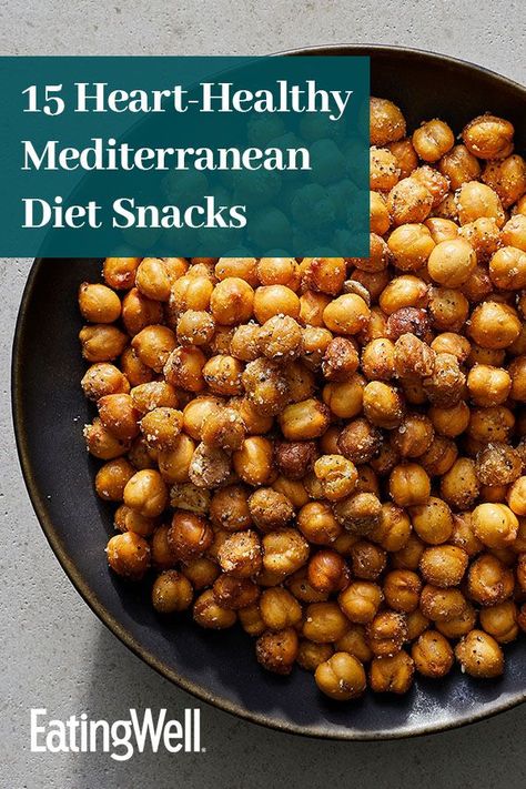 Mediterranean Diet Snacks, Cravings Recipes, Mediterranean Diet Recipes Dinners, Heart Diet, Heart Healthy Eating, Mediterranean Diet Meal Plan, Easy Mediterranean Diet Recipes, Honey Yogurt, Crispy Chickpeas