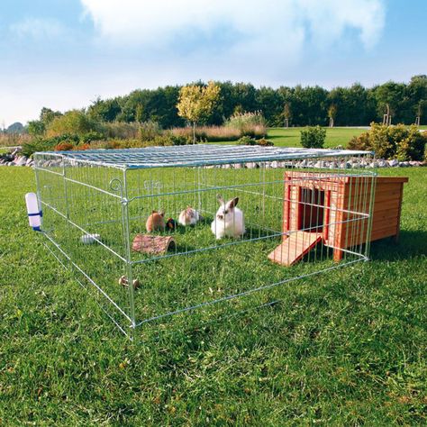 Trixie Small Animal Home with Outdoor Run - 62398 Wood Rabbit, Rabbit Enclosure, Guinea Pig Hutch, Rabbit Cages, Rabbit Run, Bunny Cages, Rabbit Cage, Rabbit Care, Small Animal Cage