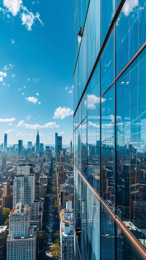 "Urban #SkylineView: A captivating view of a bustling #CityScene, as seen from a high-rise's reflective glass facade. #SkyscraperViews #UrbanPhotography #CityLife #ModernArchitecture #AIArtwork #AIPhotography #StockCake ⬇️ Download and 📝 Prompt 👉 https://stockcake.com/i/urban-skyline-view_533020_1033821". Reflective Glass Facade, Glass Facade, Sky Building, Green Scenery, Modern Skyscrapers, Glass Building, Cityscape Photography, Skyscraper Architecture, Scenery Background