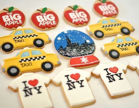 https://flic.kr/p/24qKfJz | New York City Cookies Cookies Nyc, New York Theme Party, New York Cookies, New York Party, New York Theme, Cookie Wedding Favors, Cookie Favors, Cake Craft, I Love Ny