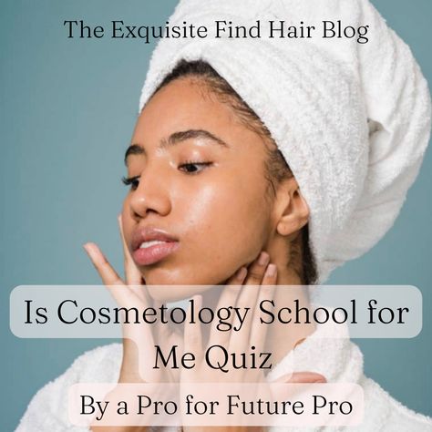 Is Cosmetology School for Me Quiz By a Pro for Future Pro Here is a *free* and printable quiz for those exploring the cosmetology world as a career path. #hair #cosmetologyschool #cosmetology #hairschool #cosmetologist #hairstylist #hairdresser #hairdressingschool #salonlife #careerpath #careerchoices #iscosmetologyschoolforme #quiz #theexquisitefindhairblog Milady Cosmetology, Cosmetology School Aesthetic, Hair Education, Best Hair Stylist, Hair School, Career Exploration, Cosmetology School, Wispy Bangs, Hair Blog