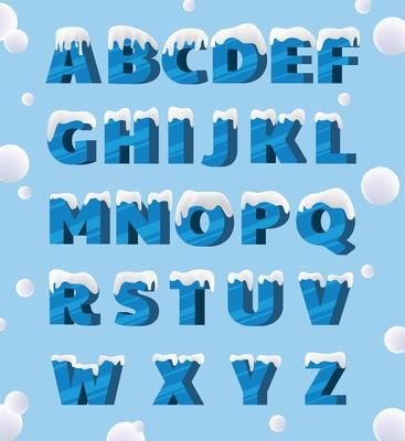 Ice Font - Download Free Vectors, Clipart Graphics & Vector Art Ice Alphabet Letters, Ice Font Letters, Ice Lettering, Ice Typography, Ice Letters, Ice Font, Frozen Font, Winter Fonts, Christmas Fonts Free