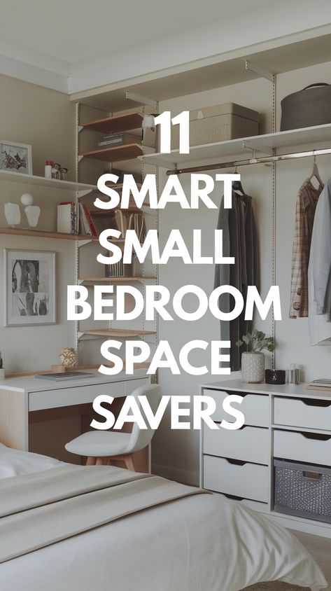 11 Clever Small Bedroom Ideas That Maximize Every Square Foot (Don't Miss #9!) Smart Furniture For Small Spaces, Small Bedroom Ideas For Couples Storage, One Room Living Space, Multi Functional Bedroom, Extra Small Bedroom Ideas, Overbed Wardrobe, Small Bedroom Big Bed, Tiny Bedroom Storage Ideas, Bedroom Storage Ideas For Small Spaces