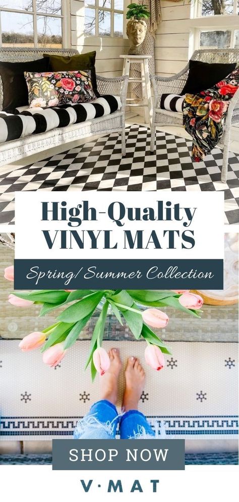 vinyl mats Outdoor Vinyl Flooring, Cottage Style Bedrooms, Vinyl Flooring Kitchen, Deck Flooring, Vinyl Mat, Anti Fatigue Kitchen Mats, Space Kitchen, Porch Rug, Vinyl Rug