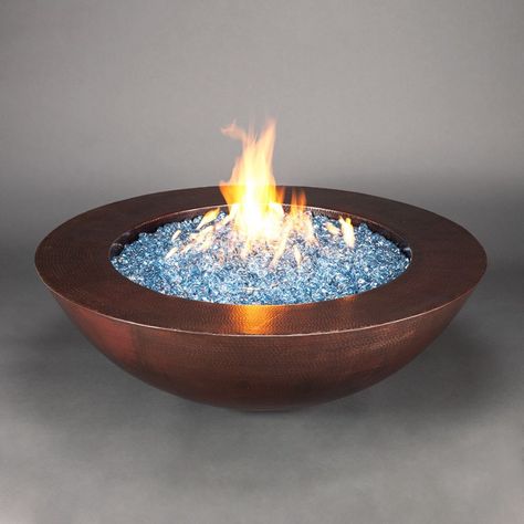 45" Copa Moreno Copper Fire Pit Propane Fire Bowl, Copper Fire Pit, Garden Patios, House Remodeling, Fireplace Garden, Bbq Island, Fire Ring, Outdoor Room, Diy Fire Pit