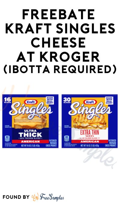 FREEBATE Kraft Singles Cheese at Kroger (Ibotta Required) https://yofreesamples.com/food-samples/freebate-kraft-singles-cheese-at-kroger-ibotta-required/ Kraft Singles, Food Samples, American Cheese, Free Coupons, Free Stuff, Limited Time, Cheese