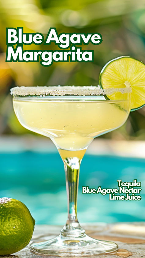 Blue Agave Margarita Agave Margarita, Winter Holiday Recipes, Flavored Margaritas, Tequila Margarita, Easy Summer Cocktails, Lime Margarita, Blue Agave, Margarita Cocktail, Summer Cocktail Recipes