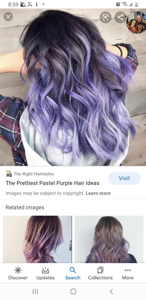 Black Silver And Purple Hair, Silver And Purple Hair, Pastel Purple Hair, Colorful Hair, Pastel Purple, Pretty Pastel, Purple Hair, Hair And Nails, Black Silver