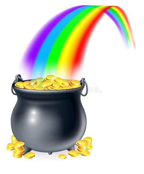 Pot Of Gold Clipart, Rainbow And Pot Of Gold, Rainbow Pot Of Gold, Rainbow Images, Gold Clipart, Diy Classroom Decorations, Business Cartoons, Lion Illustration, End Of The Rainbow