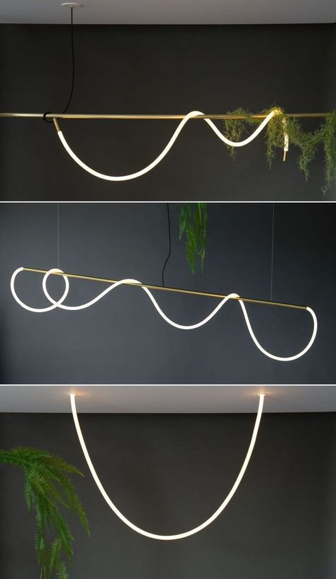 The unique rope-like lamps by New York-based Luke Lamp Co. are an example of such a lighting solution. Owing to their flexibility and ease of installation, these lamps are making waves in the interior design industry. Ceiling Rope Lighting Ideas, Luke Lamp Co, Spot Light Ideas, Rope Lighting, Lighting Design Inspiration, Rope Lamp, Living Room Light Fixtures, Dining Chandelier, Unique Light Fixtures