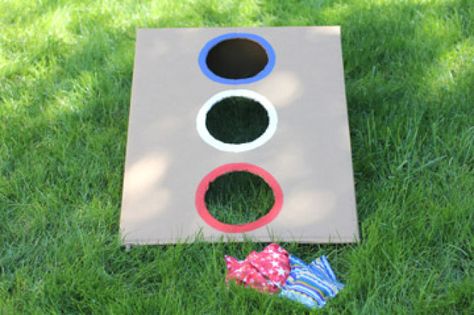 Bean Bag Toss - Could be done with a cardboard box. Diy Bean Bag, Diy Carnival Games, Carnival Games For Kids, Diy Carnival, Games Family, Playground Ideas, Repeat Crafter Me, Bean Bag Toss Game, Bag Toss Game