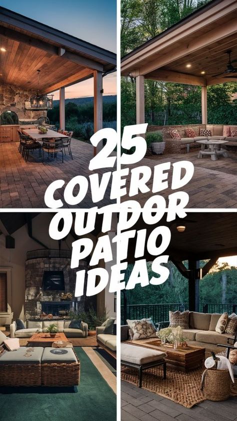 Transform your outdoor area into a year-round living space with these 25 covered outdoor patio ideas that provide shelter and style, perfect for any season. Visit our site for more ways to enhance your patio. Outdoor Arizona Patio Ideas, 4 Season Patio Ideas, Simple Outdoor Patio Ideas Backyards, Outdoor Spaces Outdoor Living, Small Backyard With Patio, Outdoor Back Patio Ideas, Back Deck Layout Ideas, Backyard Screened In Patio Ideas, Cheap Back Patio Ideas