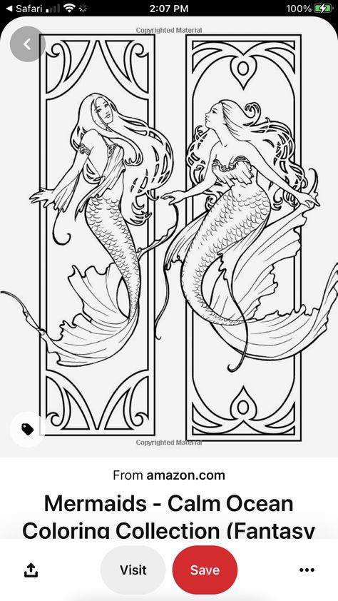 Selina Fenech Coloring, Realistic Mermaid, Mucha Art, Art Nouveau Illustration, زجاج ملون, Mermaid Drawings, Mermaid Coloring Pages, Mermaid Tattoo, Mermaid Tattoos