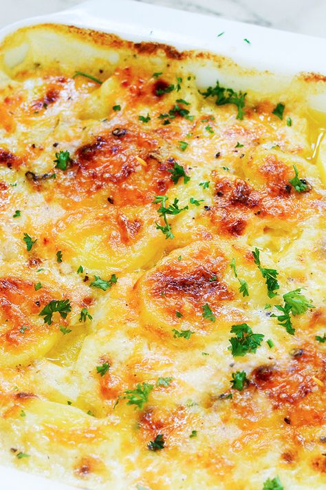 If you are looking for a delicious dish, these easy scalloped potatoes are the best! Spicy Scalloped Potatoes, Oven Baked Scalloped Potatoes, Scalloped Potatoes Recipes, Cheesy Potato Side Dishes, Baked Scalloped Potatoes, Easy Scalloped Potatoes Recipe, Scalloped Potatoes Easy, Scalloped Potatoes Recipe, Potato Side Dish