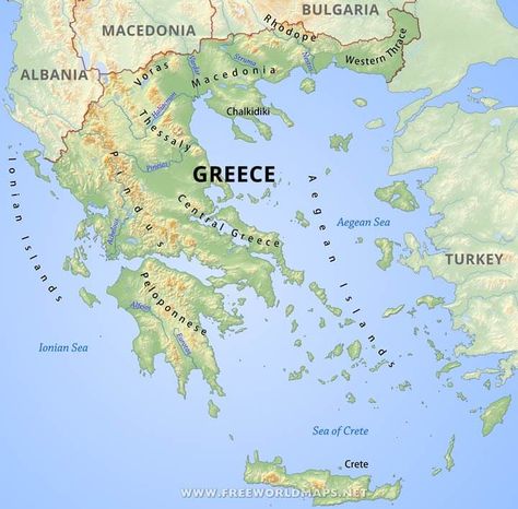 Greece Physical Map Sociology Project, Ancient Greece Map, World Map Europe, Map Reference, Map Of Greece, Greece Map, Classical Greece, Geographical Features, Physical Map